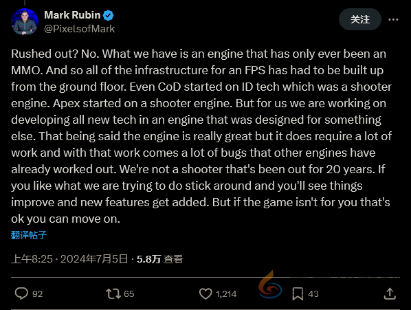 《不羁联盟》制作人：引擎限制导致BUG多 能理解玩家放弃(图2)